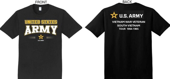 ARMY*Tour 1964-1965* Vietnam War Veteran* South Vietnam. 2-Sided T-Shirt. US ARMY Officially Licensed.
