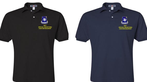 160th Special Operations Aviation Regiment* Night Stalkers*Embroidered Left-Right Polo Shirt.