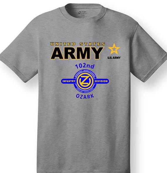 102nd Infantry Division* OZARK * Emblem* Shirt. These shirt are customized*Army Officially Licensed