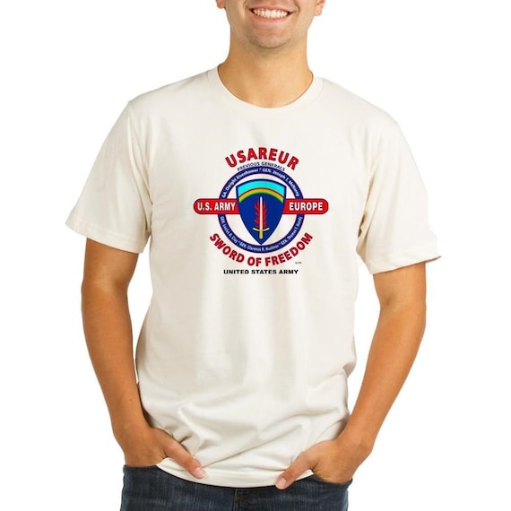 United States Army Europe*USAREUR "Sword of Freedom" U.S. Military Distressed Emblem Shirt