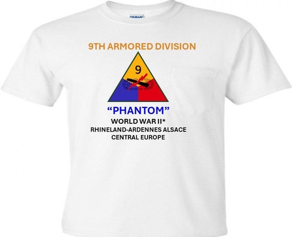 9th Armored Division* Phantom WW 2*  Campaigns Military Shirt.