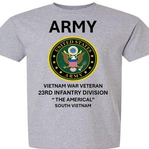 23RD Infantry Division* Vietnam War Veteran* THE AMERICAL*South Vietnam* Army Logo. Army Officially Licensed