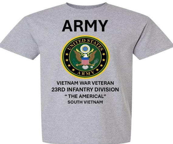 23RD Infantry Division* Vietnam War Veteran* THE AMERICAL*South Vietnam* Army Logo. Army Officially Licensed