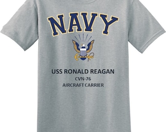 USS Ronald Reagan CVN-76 * Vliegdekschip* Navy Eagle *T-shirt. Officieel gelicentieerd