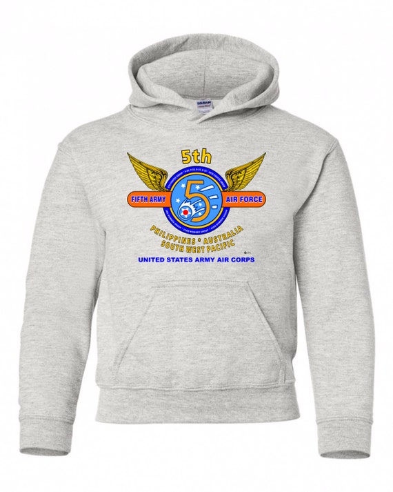5th Army Air Force" Philippines* Australia* Southwest Pacific " WW II Battle & Campaign Hoodie Sweatshirt w/Pockets.