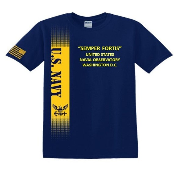 United States Naval Observatory* Washington D.C. * Semper Fortis*Navy Verticle-Vinyl & Silk Screen.*Officially Navy Licensed Shirt