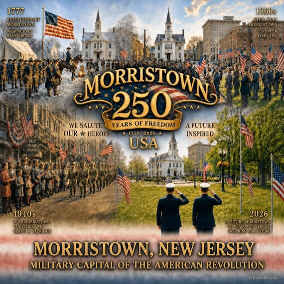 Morristown New Jersey*250TH Anniversary of the United States of America*Miltiary Capital of the American Revolution 2-Sided Shirt.