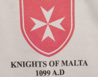 The Knights of Malta * Roman Catholic Military Order Red Shield 2-Sided Shirt