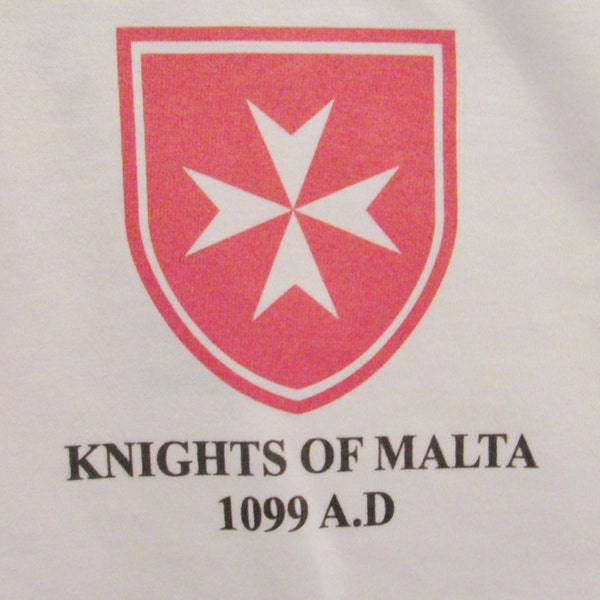 The Knights of Malta * Roman Catholic Military Order Red Shield 2-Sided Shirt
