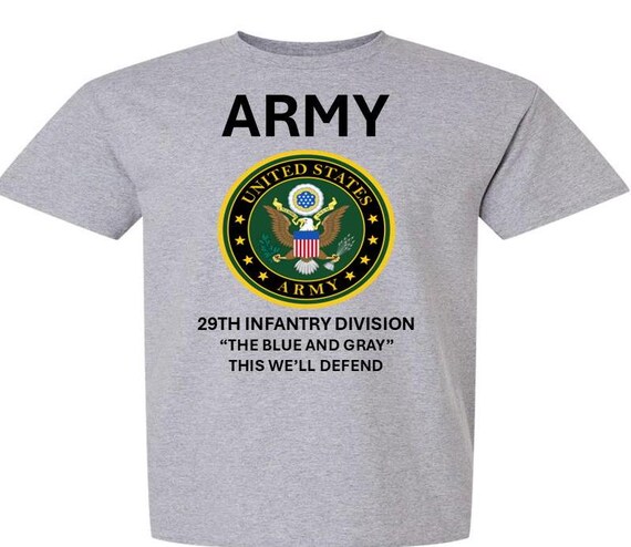 29TH Infantry Division * BLUE AND GRAY* This We'll Defend* Army Logo. Army Officially Licensed