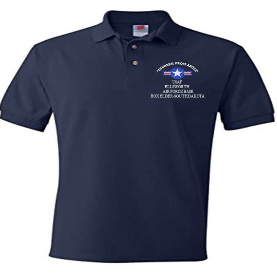 Ellsworth Air Force Base Box Elder-South Dakota Air Force "Thunder From Above" Embroidered Lightweight Polo Shirt