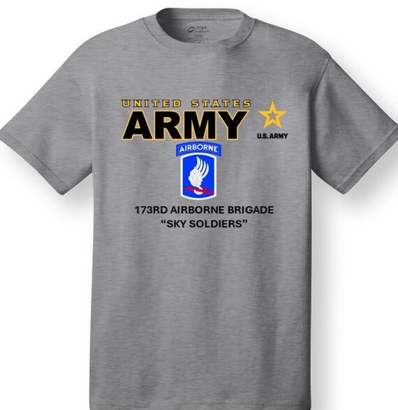 173rd Airborne Brigade* Sky Soldiers * Emblem* Shirt. These shirt are customized*Army Officially Licensed