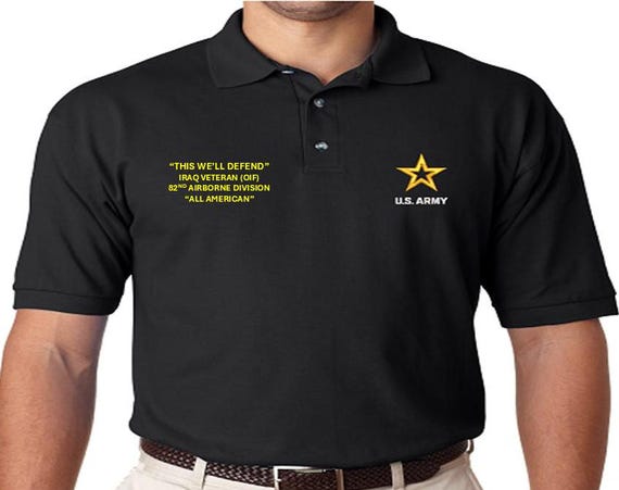 82nd Airborne Division* All American* Iraq Veteran OIF  *Embroidered polo shirt* Army Officially Licensed.