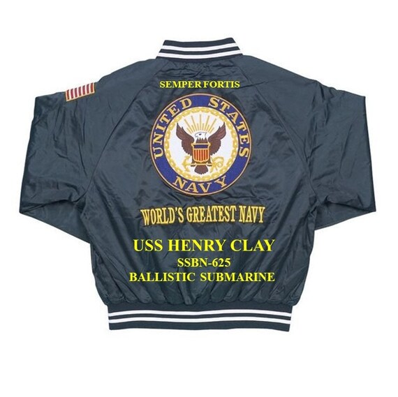 USS Henry Clay SSBN-625  Submarine Navy Embroidered 1-Sided Satin Jacket (Back Only) Officially Licensed