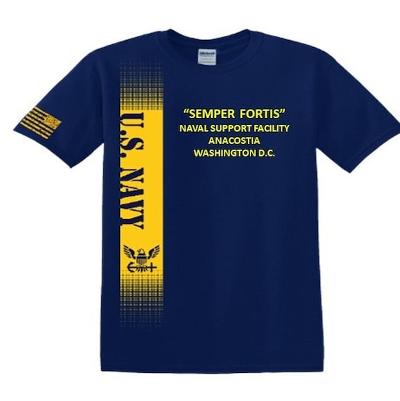 Naval Support Facility Anacostia* Washington D.C.* Semper Fortis*Navy Verticle-Vinyl & Silk Screen.*Officially Navy Licensed Shirt