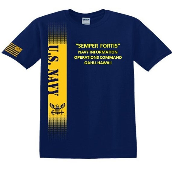Navy Information Operations Command*Oahu-Hawaii* Semper Fortis*Navy Verticle-Vinyl & Silk Screen.*Officially Navy Licensed Shirt