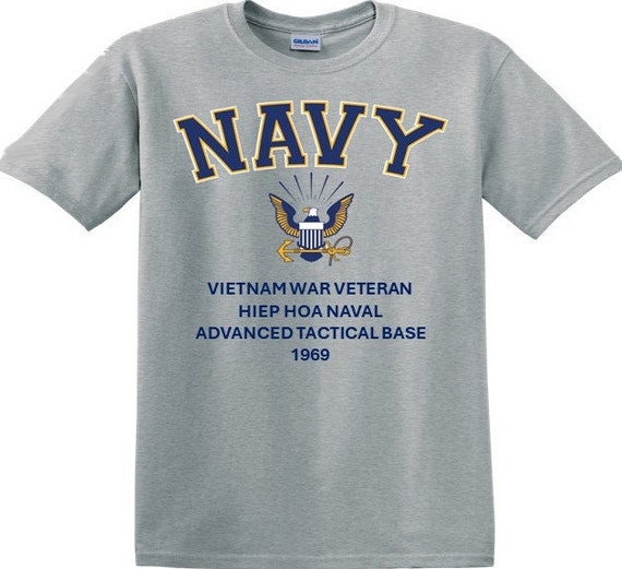 Hiep Hoa Naval Advanced Tactical Base*Vietnam War Veteran* 1969* Navy Eagle *T-Shirt. Navy Officially Licensed.
