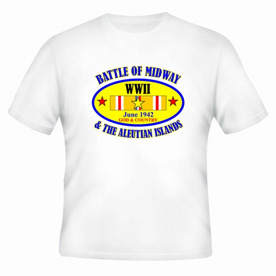 Battle of Midway & The Aleutian Islands WW II Campaign 2-Sided Shirt