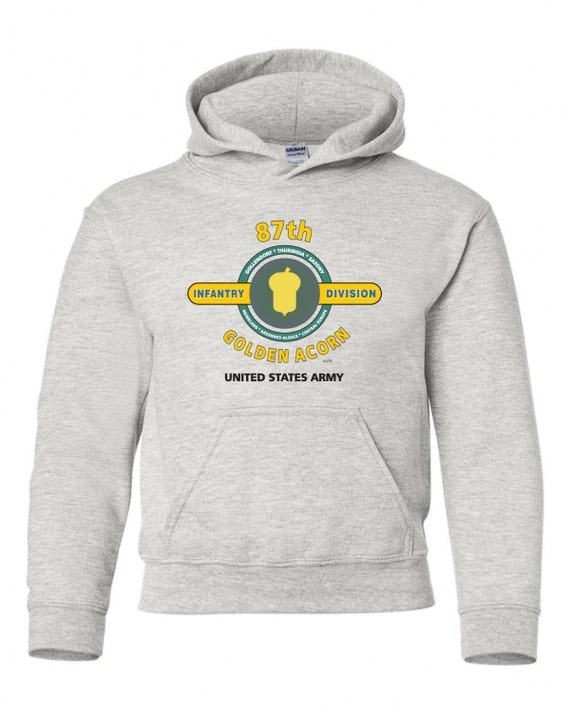 87th Infantry Division" Golden Acorn " Battle & Campaign Hoodie Sweatshirt w/Pockets.