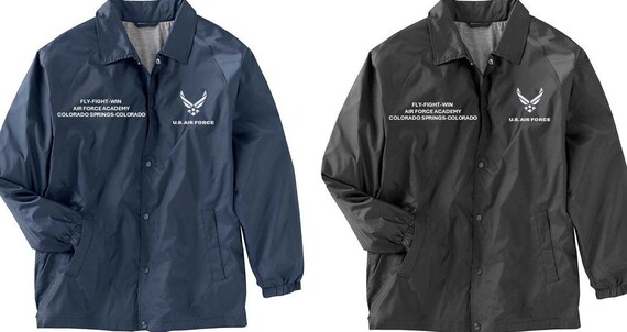 Air Force Academy * Colorado Springs-Colorado* Coaches Jacket *Embroidered Right & Left Chest. USAF Officially Licensed.