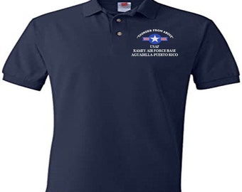 RAMEY Air Force Base Aguadilla Puerto Rico Air Force "Thunder From Above" Embroidered Lightweight Polo Shirt