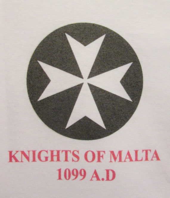 The Knights of Malta * Roman Catholic Military Order Black Border 2-Sided Shirt