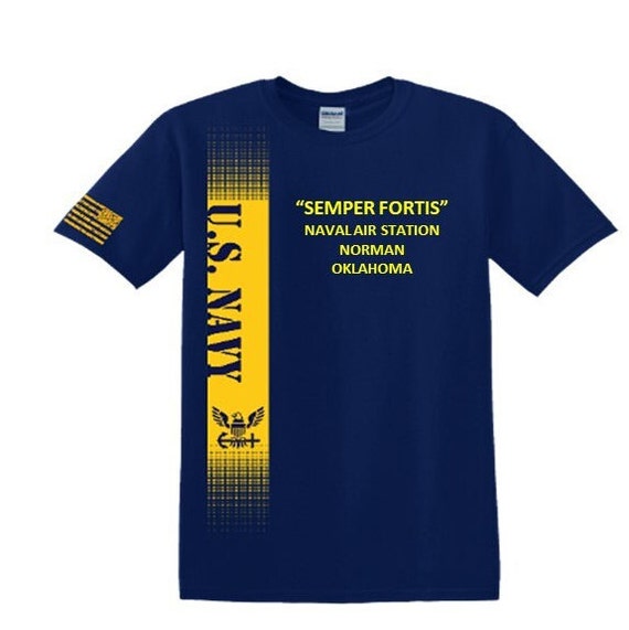 Naval Air Station Norman* Oklahoma* Semper Fortis*Navy Verticle-Vinyl & Silk Screen.*Officially Navy Licensed Shirt
