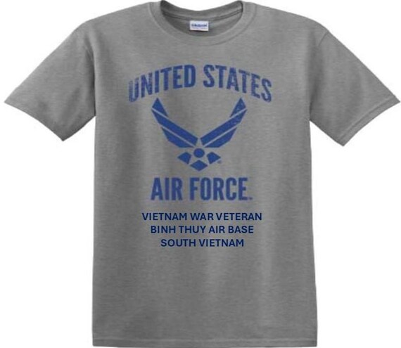 Binh Thuy Air Base *South Vietnam * Vietnam War Veteran. Distressed/Subdued U.S. Air Force Shirt. Officially Licensed USAF