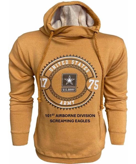 101ST Airborne Division* Screaming Eagles * U.S. Army Vintage Premium Camel Hoodie. Army Officially Licensed