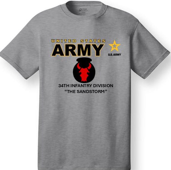 34th Infantry Division* The Sandstorm * Emblem* Shirt. These shirt are customized*Army Officially Licensed