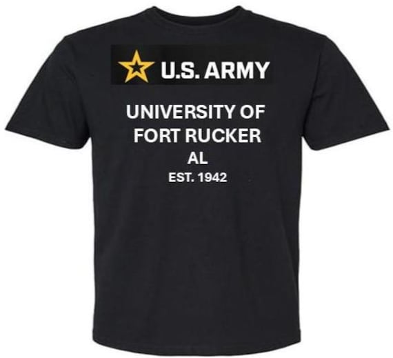 ARMY* University of Fort Rucker* Est 1942* Alabama. U.S.Army shirt.  (Army Officially Licensed)