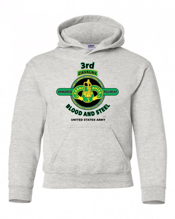 3rd Armored Cavalry Regiment " Brave Rifles" Battle & Campaign Hoodie Sweatshirt w/Pockets.