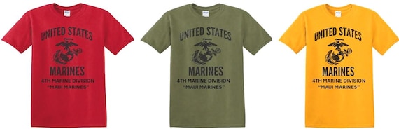 4TH Marine Division* MAUI MARINES *Marine Corps Eagle, Globe & Anchor Shirt. USMC Officially Licensed.