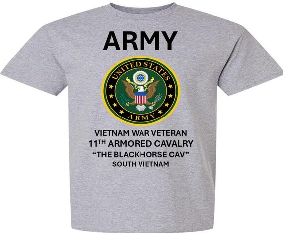 11TH Armored Cavalry * Vietnam War Veteran* The Blackhorse Cav*South Vietnam* Army Logo. Army Officially Licensed