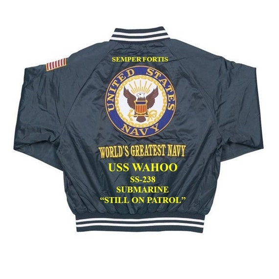 USS WAHOO SS-238 "Still on Patrol"  Submarine* Navy Embroidered 1-Sided Satin Jacket (Back Only) Officially Licensed