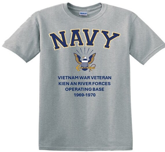 Kien An River Forces Operating Base*Vietnam War Veteran* 1969-1970* Navy Eagle *T-Shirt. Navy Officially Licensed.