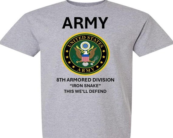 8TH Armored Division * IRON SNAKE* This We'll Defend* Army Logo. Army Officially Licensed