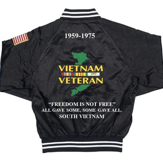Vietnam Veteran "Freedom is Not Free", All gave some, some gave all* 1959-1975 South Vietnam Embroidered Satin Jacket (BACK ONLY)