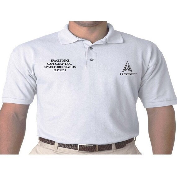 SPACE FORCE USSF Cape Canaveral Space Force Station Logo Embroidered Polo Shirt
