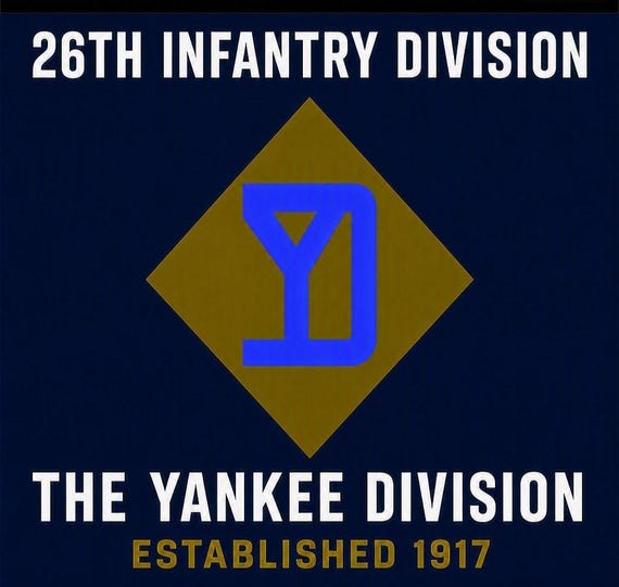 26TH Infantry Division* The Yankee Division* Established 1917* 2-Sided Vinyl Shirt. ARMY Officially Licensed