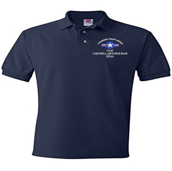 Carswell Air Force Base Texas Air Force "Thunder From Above" Embroidered Lightweight Polo Shirt