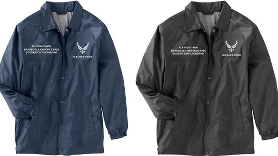 Barksdale Air Force Base *Bossier City-Louisiana Coaches Jacket *Embroidered Right & Left Chest. USAF Officially Licensed.