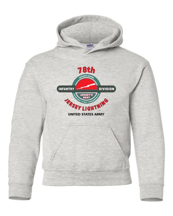 78th Infantry Division" Jersey Lightning " Battle & Campaign Hoodie Sweatshirt w/Pockets.