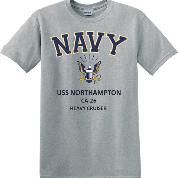 USS Northampton  CA-26 * Cruiser* Navy Eagle *T-Shirt. Vinyl & Digital Print. Officially Licensed Navy