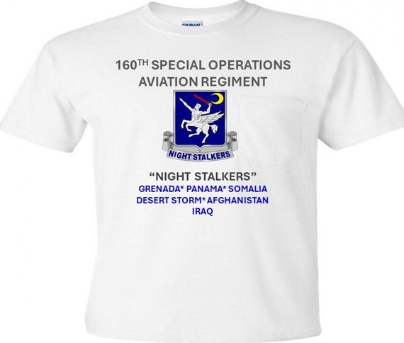 160th Special Operations Aviation Regiment*"Night Stalkers"*Grenada*Panama*Somalia*Desert Storm*Afghanistan*Iraq  Shirt