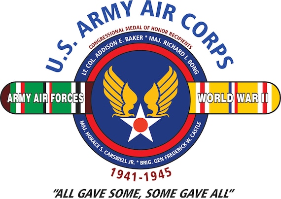 U.S. Army Air Corps * Army Air Force Unit & Operations World War II  2-Sided Shirt