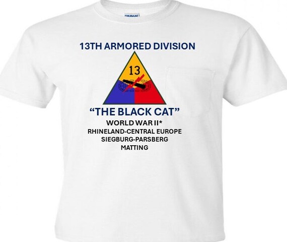 13th Armored Division* The Black Cat WW 2*  Campaigns Military Shirt.