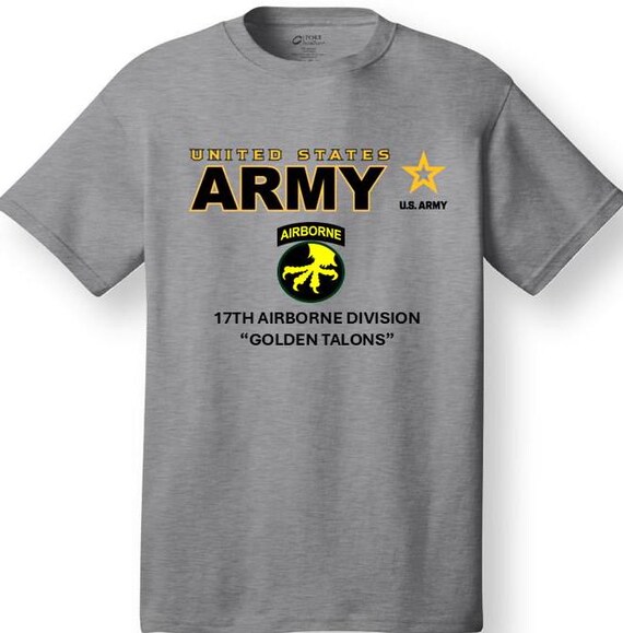 17th Airborne Division*Golden Talons * Emblem* Shirt. These shirt are customized*Army Officially Licensed