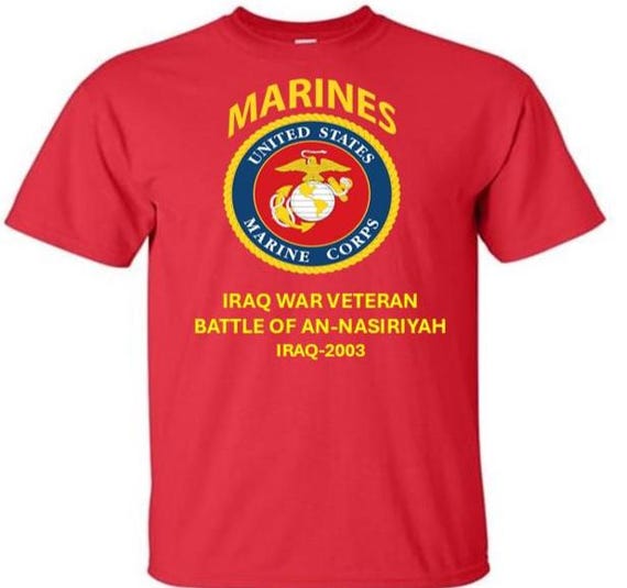 IRAQ War Veteran*Battle of An Nasiriyah*Iraq 2003 * Semper Fidelis* Marines*USMC Officially Licensed