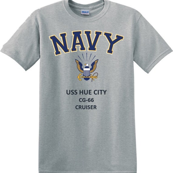 USS Hue City  CG-66 * Cruiser* Navy Eagle *T-Shirt. Officially Licensed Navy
